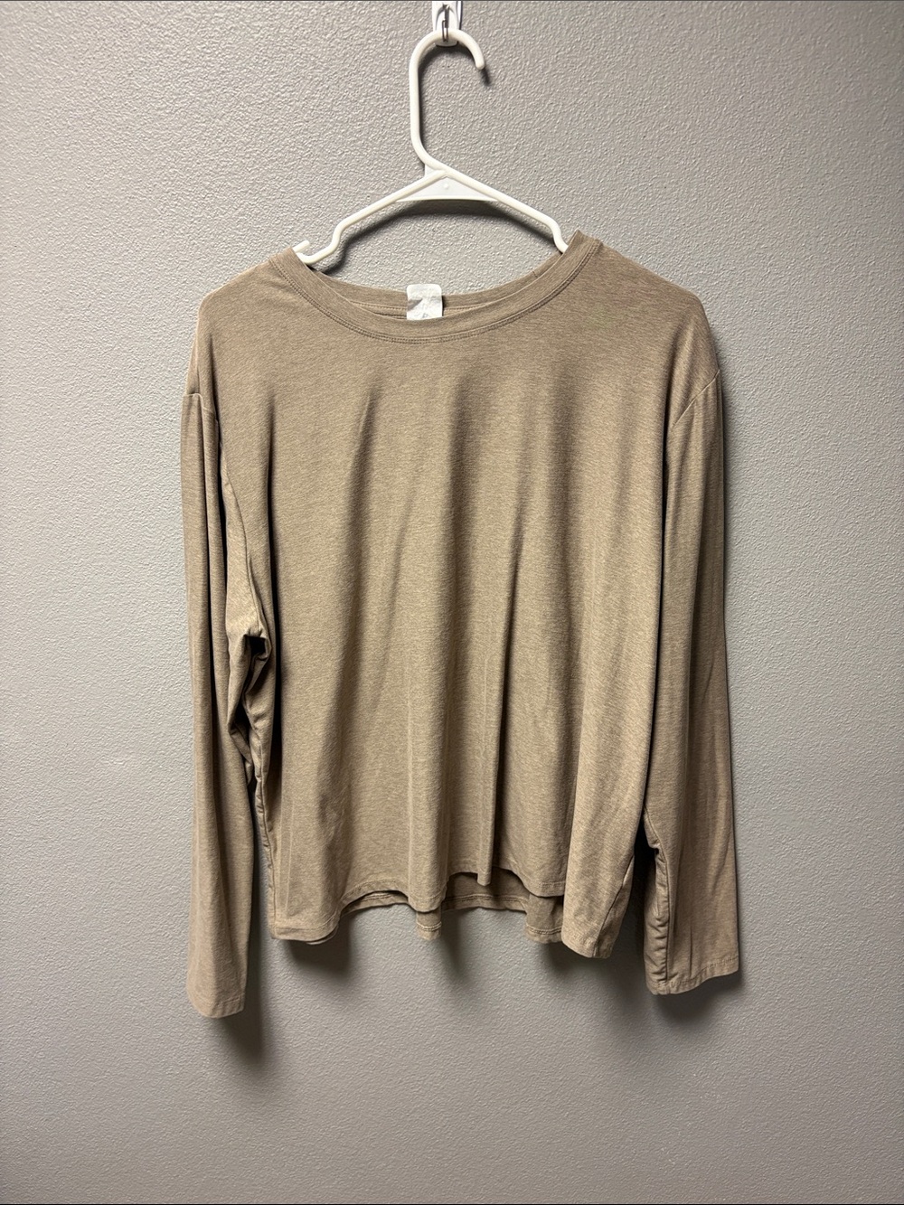 Athletic Works Light Brown Long Sleeve Crew Tee